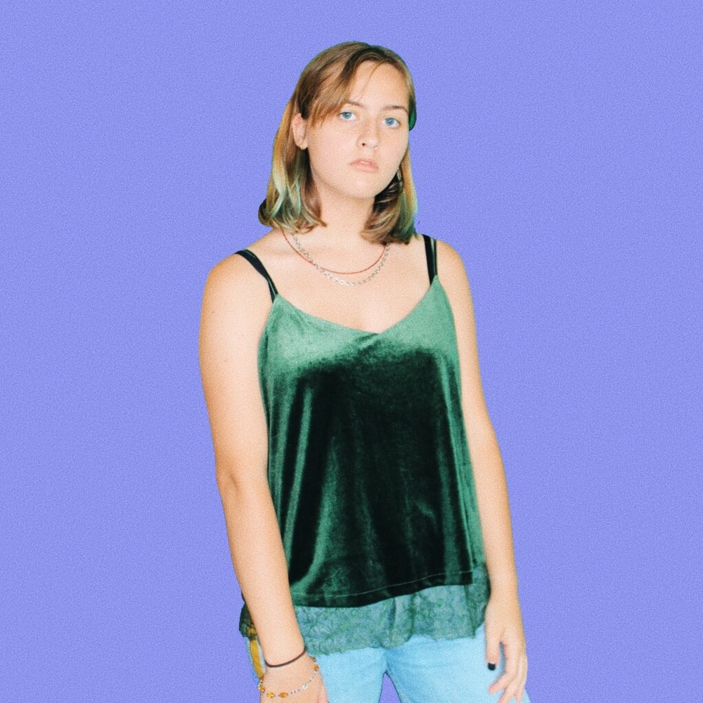 Emerald velvet camisole